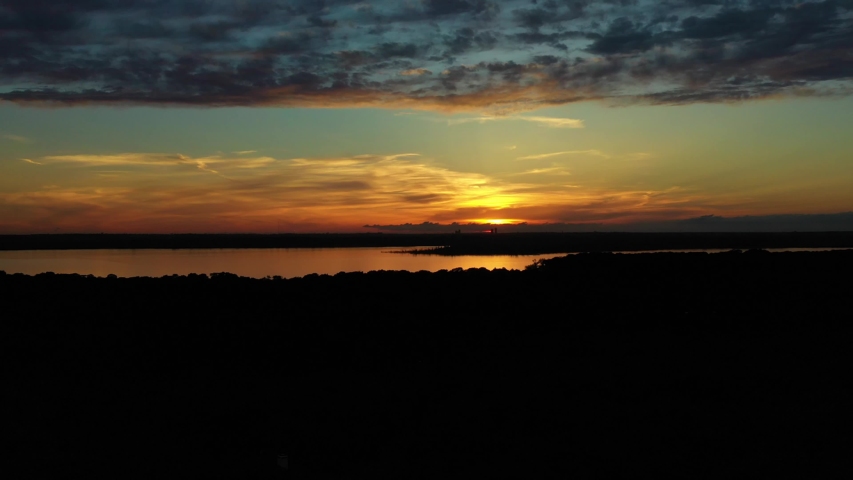 Sunset over the lake with sky and clouds image - Free stock photo ...