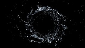 Super Slow Motion Shot of Rotating Water Splash Isolated on Black Background at 1000fps. - Powered by Shutterstock - Get 15% off with code: PIKWIZARD15
