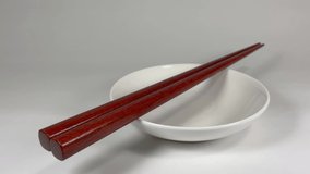 Wooden chopsticks, close up Video clip