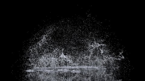 High quality water splash, black background with alpha