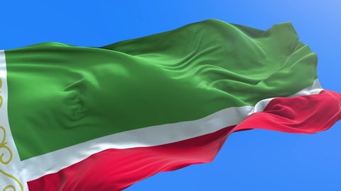 Chechen Republic flag - 3D realistic waving flag background