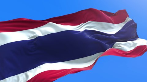 Thailand flag - 3D realistic waving flag background