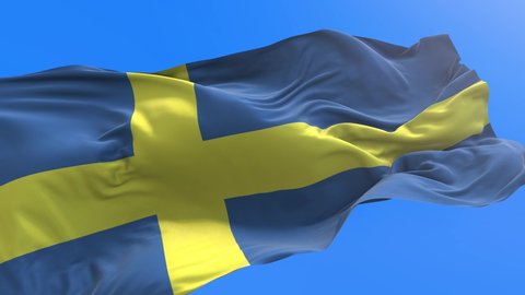 Sweden flag - 3D realistic waving flag background