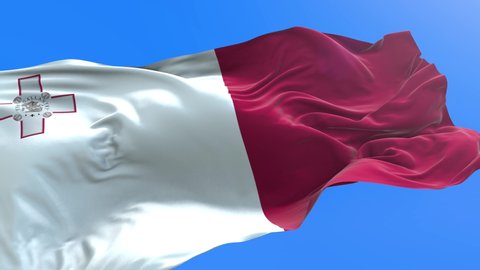 Malta flag - 3D realistic waving flag background