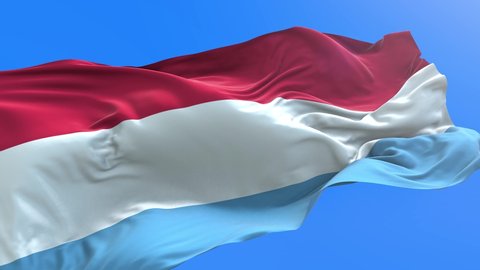 Luxembourg flag - 3D realistic waving flag background