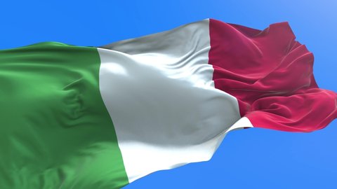 Italy flag - 3D realistic waving flag background