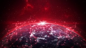 The earth rotating with nodes and line connection, Plexus, Global communication concept, 4k Resolution. - Powered by Shutterstock - Get 15% off with code: PIKWIZARD15