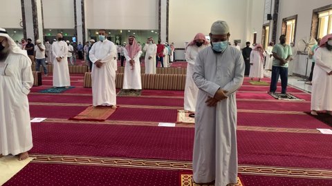 Yanbu/Saudi Arabia-June 05, 2020:First Salat Al-Jummah after open the Mosques