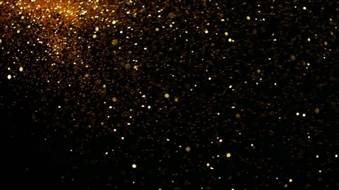 Gold Glitter Particles On Black Background Stock Vector (Royalty Free ...