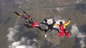 Skydiving video. The concept of active recreation. 
