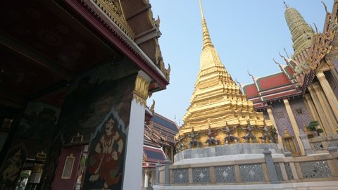 Bangkok famous temple of the emerald buddha Wat Phra Kaew, Thailand.