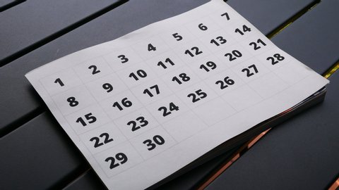 Calendar Mark Off Days Go By Time