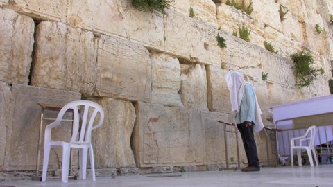 Jewsih Prayer at The wailing Wall- Coronavirus Outbreak-
Jerusalem/Israel, March/15-2020
