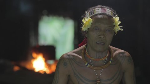 Mentawai Island, West Sumatra, Indonesia ‎March ‎14, ‎2016 : Tribal Chief