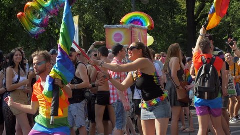 Berlin, Germany. July 27th 2019: Berlin Pride Celebration. Gay LGTBI Activism. CSD Demonstration. Tiergarten Park
