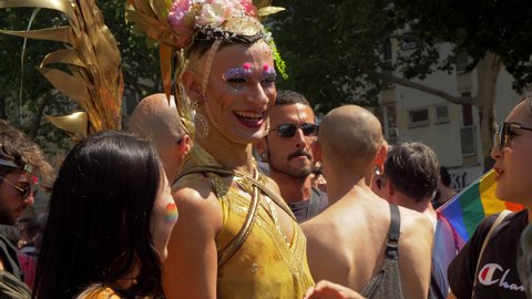 Berlin, Germany. July 27th 2019: Berlin Pride Celebration. Gay LGTBI Activism. CSD Demonstration