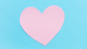 Pink Paper Heart Beat Stop Motion Animation.