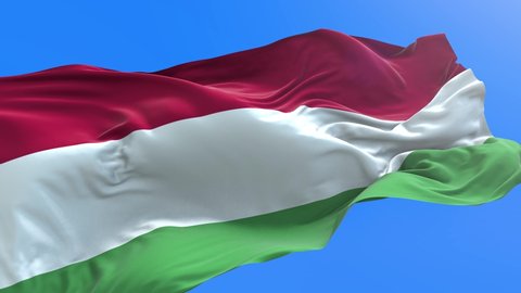 Hungary flag - 3D realistic waving flag background