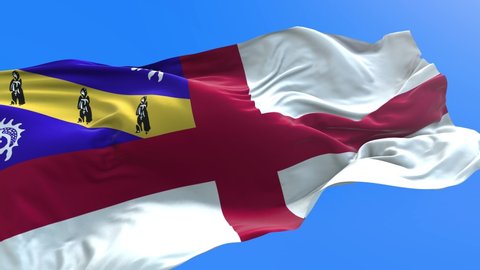 Herm flag - 3D realistic waving flag background