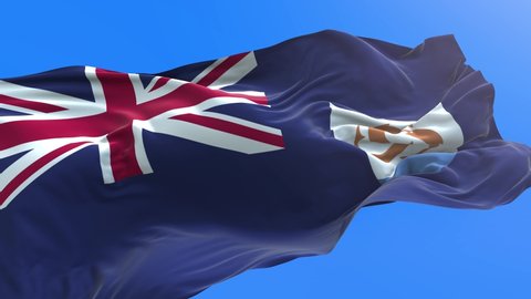 Anguilla flag - 3D realistic waving flag background