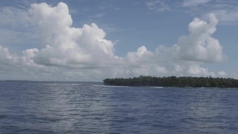 Beautiful island seen from the middle of the ocean