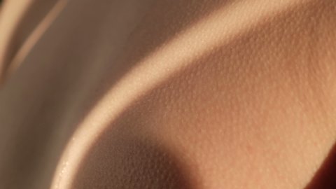 Goosebumps on human skin from your favorite music or bliss, close-up