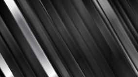 Black glossy and grey silver metallic stripes. Geometric tech abstract motion background. Seamless looping. Video animation Ultra HD 4K 3840x2160