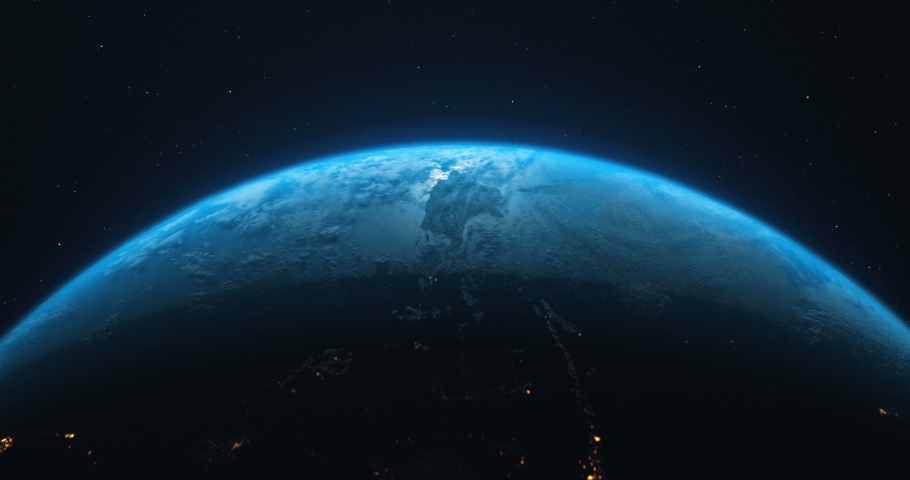 Earth Rotate. Rotating Earth In Deep Space. Earth Globe 4K. Round Planet In Deep Space. | Shutterstock HD Video #1053900344
