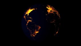 golden light earth planet rotation 4k video.