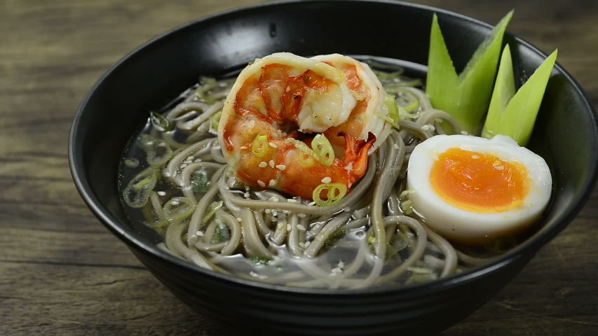 Egg, Noodle, and Shrimp Dish image - Free stock photo - Public Domain