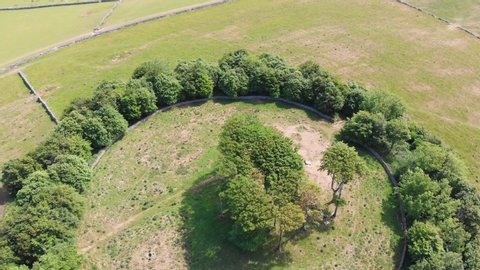 Aerial Footage of Minninglow Hill, A Neolithic Burial Ground in the White Peak Area of the Peak District