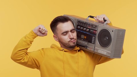 Toothless Senior Rapper Holding Boombox On Stock Photo 292194050 ...