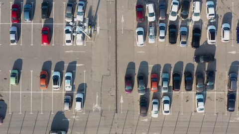 aerial top view supermarket hypermarket shopping Stock Footage Video ...