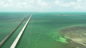 7 mile bridge Florida Keys drone video