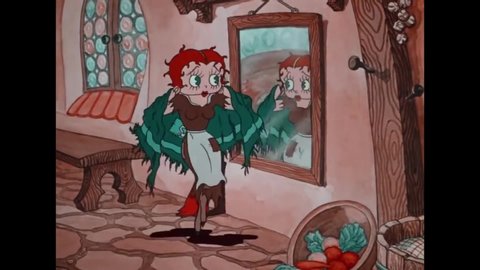 CIRCA 1934 - In this animated film, Betty Boop plays Cinderella and is sad about her ragged state when she learns about an upcoming royal ball.