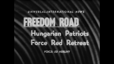CIRCA 1956 - Hungarian rebels efface communist flags and murals in Hungary, while plasma and other medical supplies are air-lifted into the country.