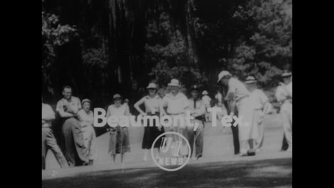CIRCA 1955 - Betty Jameson wins the Babe Zaharias Open held at the Beaumont Country Club in Beaumont, Texas, playing against Zaharias herself.