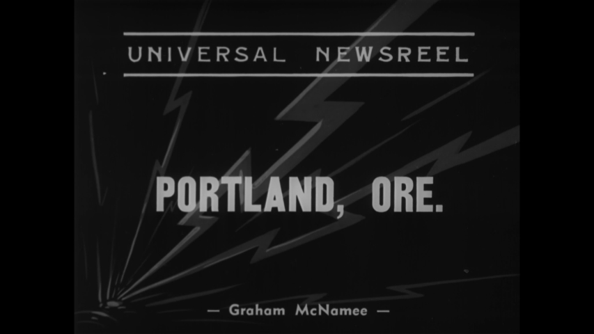 CIRCA 1939 - At the Oregon Institute of Technology, an instructor demonstrates the power of a generator with voltage high enough to raise hair. Royalty-Free Stock Footage #1053961916