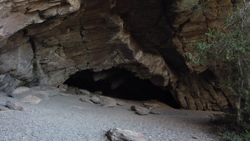 Natural Rock Cave Walking In