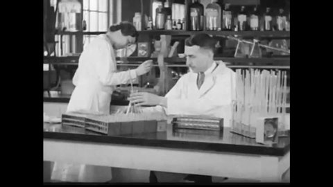 CIRCA 1930s - Scientists and doctors study Venereal Diseases and treat Syphilis, in 1938.