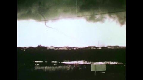 CIRCA 1970s - A tornado moves through Lindsborg and Salina, in Kansas, in 1973.