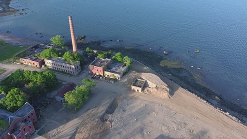 HART ISLAND, NEW YORK - CIRCA 2020 - Disturbing aerial of mass unmarked graves in New York on Hart Island of Covid-19 victims.
