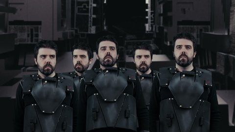 Clone soldiers in a futuristic scenario
