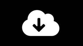 From the Glitch effect arises cloud download symbol. Then the TV turns off. Alpha channel Premultiplied - Matted with color black - Powered by Shutterstock - Get 15% off with code: PIKWIZARD15