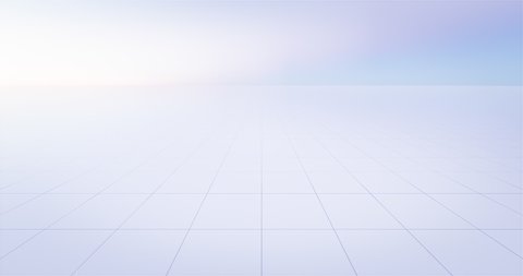 3d rendering of seamless looping vdo background of space and white tile floor and sky move pan go well with symmetry grid line texture in perspective view for product display or other background.