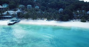 4K Aerial Footage of the Paradise Praslin Island Beach in the Heart of Indian Ocean, Seychelles 