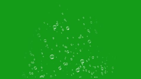 Flying water bubbles green screen motion graphics