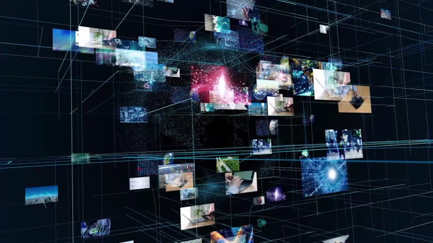 Visual contents concept. Social networking service. Streaming video. communication network. | Shutterstock HD Video #1053992816