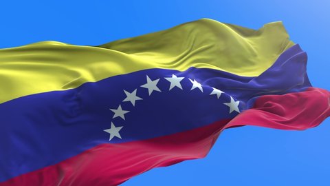 Venezuela flag - 3D realistic waving flag background