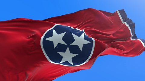 Tennessee - United States of America State - USA - 3D realistic waving flag background
